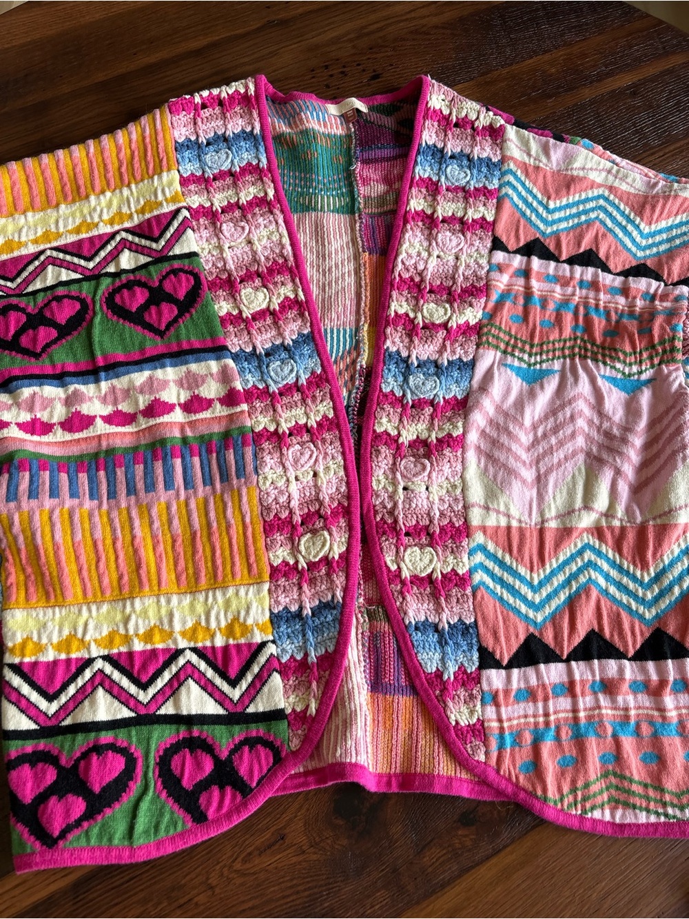 Anthropologie PILCRO Patchwork Cardigan Sweater, Colorful,Fun,Oversized One Size - Picture 4 of 16